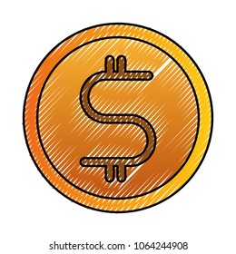 golden dollar coin money cash icon