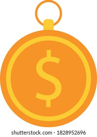 Ilustración vectorial del emblema del dólar dorado.