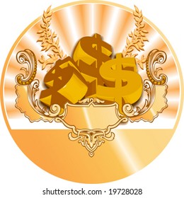 Goldenes Dollar-Symbol