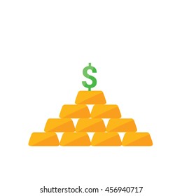 golden dollar. icon. symbol. vector. art