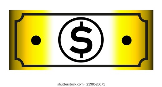  Golden Dollar mehrfarbige Icon Illustration.Geld Design.