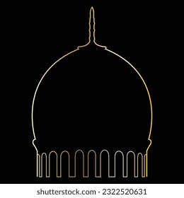 Golden Dome Outlined premium vector art background