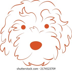 Golden doodle dog line drawing