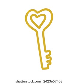 Golden Doodle Key Icon Vector Illustration