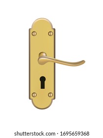 Manecilla dorada de la puerta. ilustración vectorial