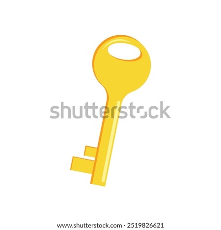 Golden door key with a hook hole