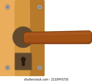 Golden doorlock, illustration, vector on a white background.