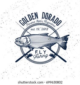 Golden Dorado Fishing Logo. Vector Illustration.