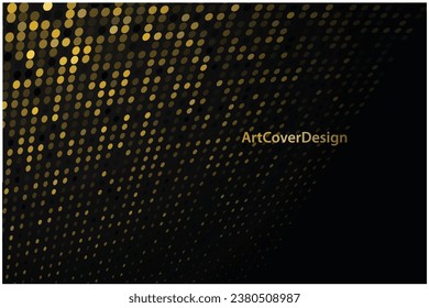 golden dot halftone, black background, gold dot glitter backdrop, luxury business concept