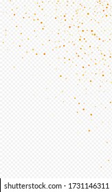 Fondo Transparente Moderno Del Punto De Oro. Efecto Diseño de Polka. Patrón de Aniversario Brillante De Oro. Postal de glamour circular.