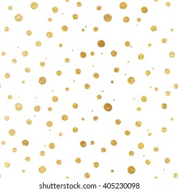 Golden dots abstract seamless pattern, vector texture