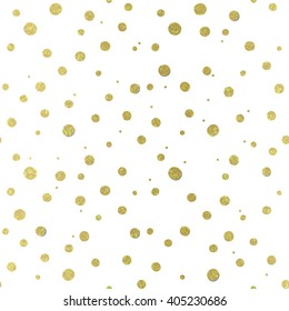 Golden dots abstract seamless pattern, vector texture