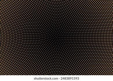 Golden dots gradient background. Luxury halftone circles texture. Abstract halftone design vector