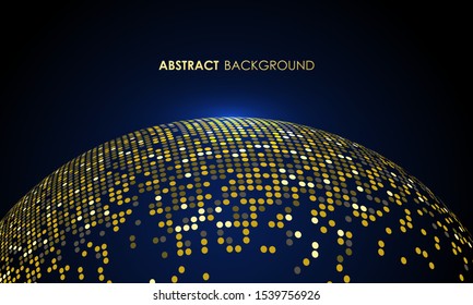 The Golden Dots Make Up The World, Symbolizing The Thriving World Economy, Vector Illustration