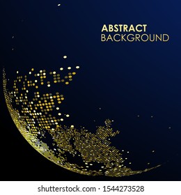 The Golden Dots Make Up The World, Symbolizing The Thriving World Economy, Vector Illustration