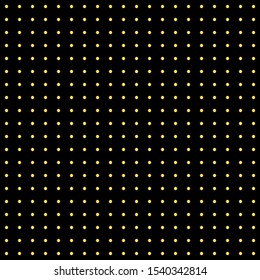 Golden dots on a black background. Pattern. Geometry vector illustration.