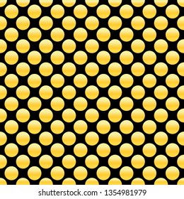 Golden dots seamless pattern. Abstract geometric texture. Gold circles. Retro Vintage decoration. Design template wallpaper, wrapping, fabric etc. Vector Illustration