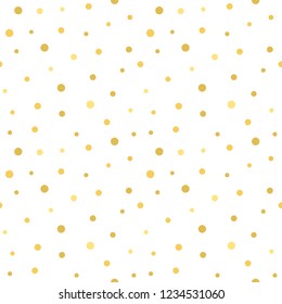 Golden dots seamless pattern. Christmas vector illustration,