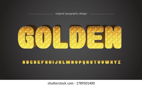 Golden Dotted Pattern Cartoonish Artistic Font Typography 