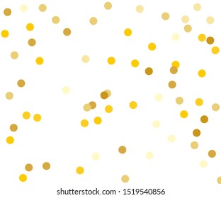 Golden Dotted pattern. Elegant background with polka dots of same scale. Vector illustration
