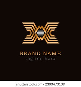 golden double m monogram logo