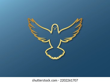 Golden dove design vector illustration