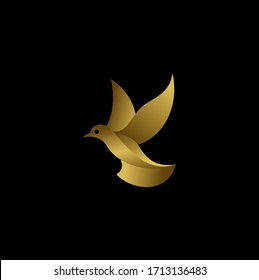 Golden Dove Logo Vector Illustration