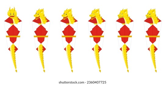 Golden dragon folding decoration set