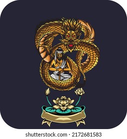  golden dragon and vector man