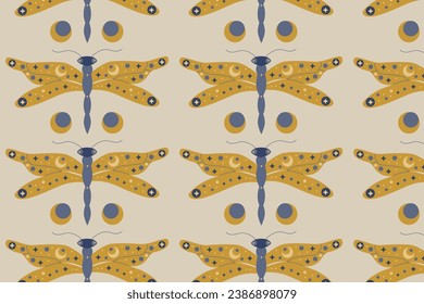 goldene Libelle mit Himmelsverzierung - Muster