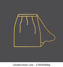 golden drawstring bag icon- vector illustration