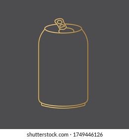 golden drink metal can icon- vector illustration
