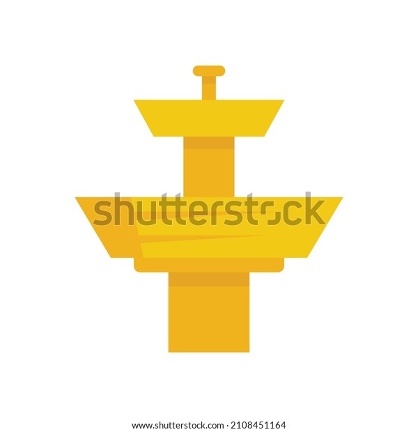 Golden\
drinking fountain icon. Flat illustration of golden drinking\
fountain vector icon isolated on white\
background