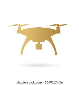 golden drone icon- vector illustration