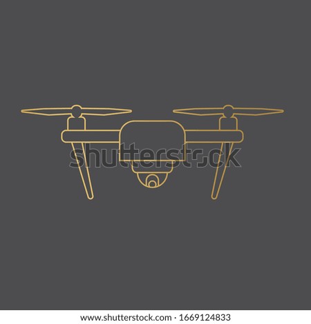 golden drone icon- vector illustration