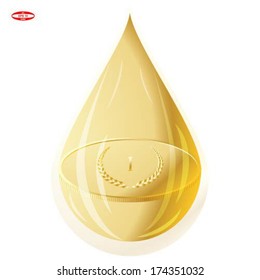 golden drop isolated on white background vector
