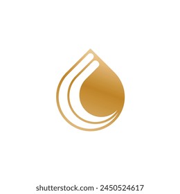 Concepto de diseño de logotipo de gota dorada