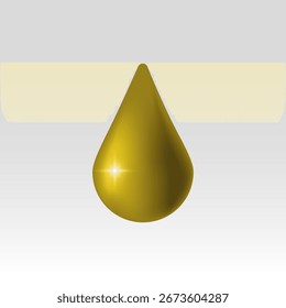 Gota de oro sobre fondo blanco - Vector mínimo