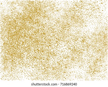 Golden dust abstract grunge background, texture. Background consists of many yellow small particles on white
