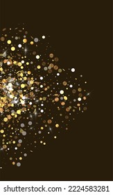 Golden Dust Abstract Vector Luxury Background. Paper Confetti Illustration. Yellow Polka Modern Backdrop. Splash Holiday Texture.