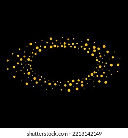 Fondo negro vector de arte de polvo dorado. Papel de escritorio feliz. Invitación De Lujo Amarillo Splash. Ilustración Brillante.