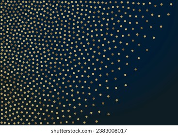 Golden Dust Art Vector Black Background. Light Splash Card. Gold Rain Modern Banner. Circle Glamour Wallpaper.