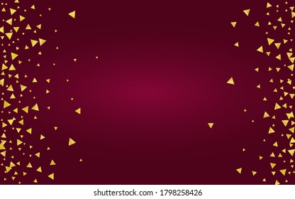 Golden Dust Festive Burgundy Background. Modern Shards Banner. Yellow Glow Christmas Backdrop. Rain Abstract Invitation.