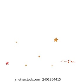 Golden Dust Holiday Vector White Background. Bright Splash Card. Red Dot Light Design. Sparkle Vector Banner.