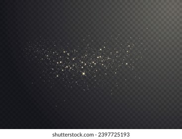 Golden dust light. Bokeh light lights effect background. Christmas glowing dust background Christmas glowing light bokeh confetti and sparkle overlay texture for your design.