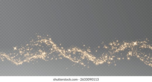 Goldenes Staublicht. Hintergrund für Lichteffekte. Glühender Weihnachtsstaubhintergrund mit Bokeh Konfetti und funkelnder Overlay-Textur, ideal für Stock- und Designprojekte.