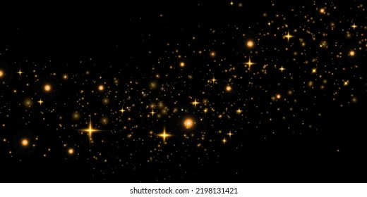 Golden Dust Light Png. Bokeh Light Lights Effect Background. Christmas Glowing Dust Background Christmas Glowing Light Bokeh Confetti And Sparkle Overlay Texture For Your Design.