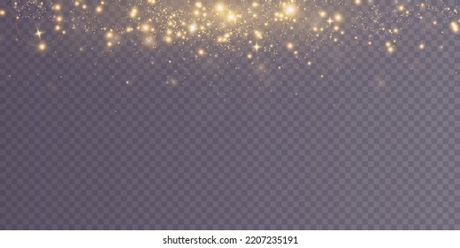 golden dust light png. Bokeh light lights effect background. Christmas glowing dust background Christmas glowing light bokeh confetti and sparkle overlay texture for your design.
