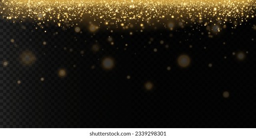 luz de polvo dorada. Fondo del efecto de las luces de bokeh. Navidad brillante fondo de polvo Navidad brillante luz cosquilleo confetti y brillante textura superpuesta para tu diseño.