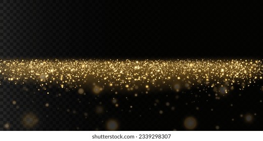 luz de polvo dorada. Fondo del efecto de las luces de bokeh. Navidad brillante fondo de polvo Navidad brillante luz cosquilleo confetti y brillante textura superpuesta para tu diseño.